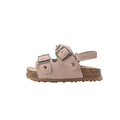 bebe Toddler Girls Double Buckle Sandals with Back Strap