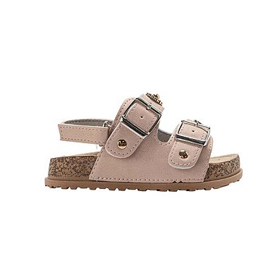 bebe Toddler Girls Double Buckle Sandals with Back Strap