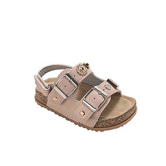 bebe Toddler Girls Double Buckle Sandals with Back Strap