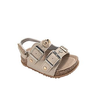 bebe Toddler Girls Double Buckle Sandals with Back Strap