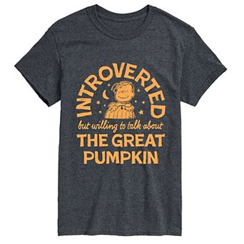 Big & Tall Peanuts Introverted The Great Pumpkin Quote Graphic Tee