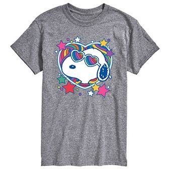 Men's Peanuts Snoopy Groovy Heart Graphic Tee