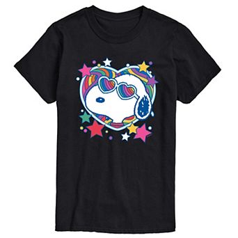Men's Peanuts Snoopy Groovy Heart Graphic Tee