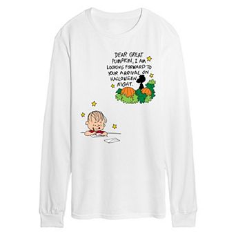 Men's Peanuts The Great Pumpkin Letter Long Sleeve Graphic Tee