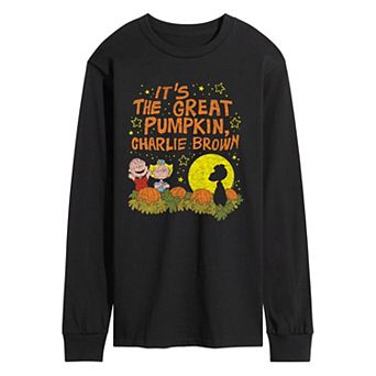 Men's Peanuts It's The Great Pumpkin, Charlie Brown Distressed Long Sleeve Graphic Tee