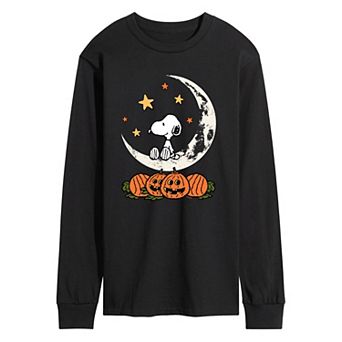 Men's Peanuts Snoopy & Pumpkins Halloween Long Sleeve Graphic Tee