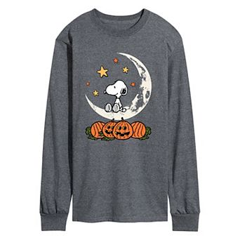 Men's Peanuts Snoopy & Pumpkins Halloween Long Sleeve Graphic Tee