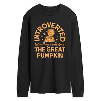 Men's Peanuts The Great Pumpkin Quote Long Sleeve Graphic Tee