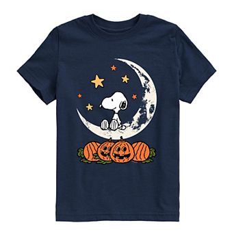 Boys 8-20 Peanuts Snoopy & Pumpkins Halloween Moon Graphic Tee