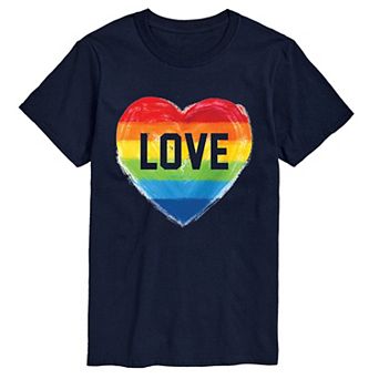 Men's Love Rainbow Heart Graphic Tee