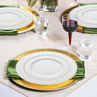 Fancy Round Disposable Plastic Wedding Value Set - For 120 Guests