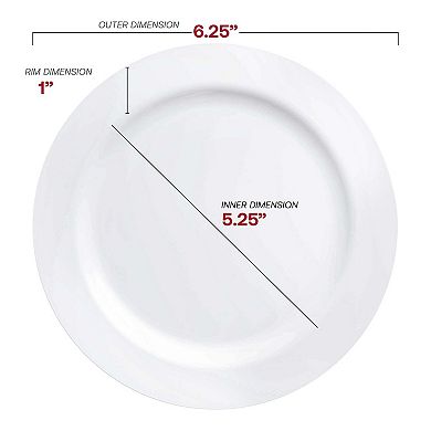 6.25" White Economy Round Plastic Pastry Plates - 240 pcs
