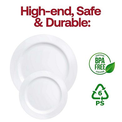 6.25" White Economy Round Plastic Pastry Plates - 240 pcs