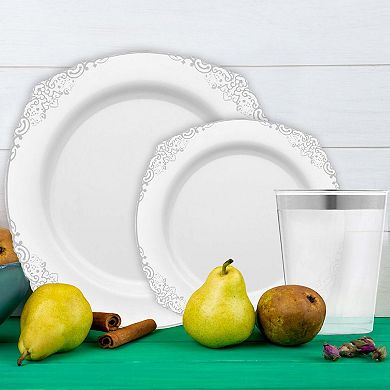 Luxury 60-Guest Gala Dinnerware Set - Plastic Tableware for Full Meal Service