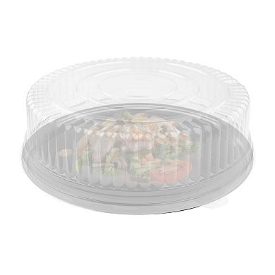 Round Plastic Trays w/ Lids - 25 Sets