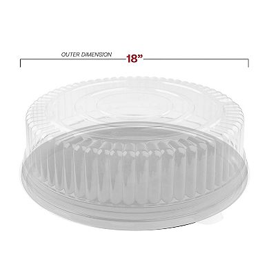 Round Plastic Trays w/ Lids - 25 Sets