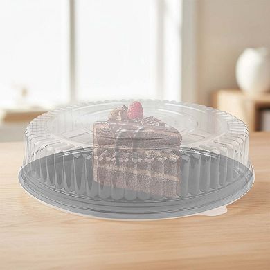 Round Plastic Trays w/ Lids - 25 Sets