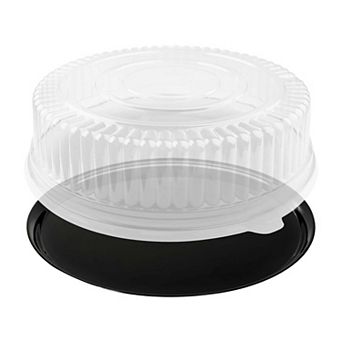 Round Plastic Trays w/ Lids - 25 Sets