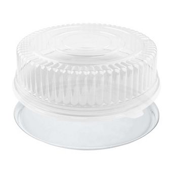 Round Plastic Trays w/ Lids - 25 Sets