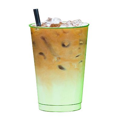 12 oz Clear Tinted Disposable Plastic Party Cups - 240 pcs