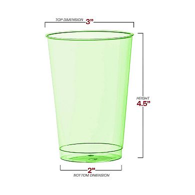 12 oz Clear Tinted Disposable Plastic Party Cups - 240 pcs