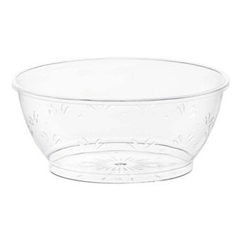6 oz. Clear Floral Plastic Dessert Bowls - 480 pc