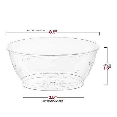6 oz. Clear Floral Plastic Dessert Bowls - 480 pcs