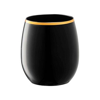 12 oz Stemless Disposable Plastic Wine Glasses - 32 pc