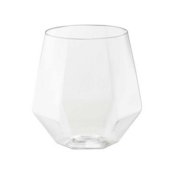 12 oz Stemless Disposable Plastic Wine Glasses - 32 pc