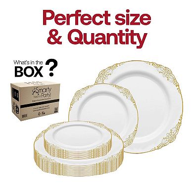 60-Guest Wedding Plate Value Pack - 120ct Disposable Dinnerware