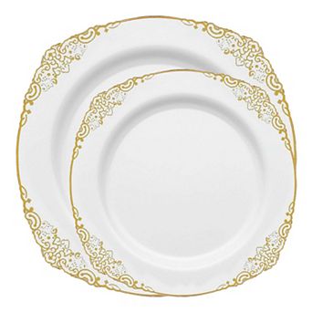60-Guest Wedding Plate Value Pack - 120 ct Disposable Dinnerware