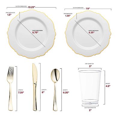 Blossom Round Disposable Plastic Wedding Set - 30 Sets