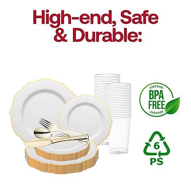 Blossom Round Disposable Plastic Wedding Set - 30 Sets