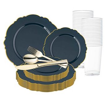 Blossom Round Disposable Plastic Wedding Set - 30 Sets