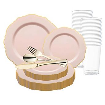 Blossom Round Disposable Plastic Wedding Set - 30 Sets