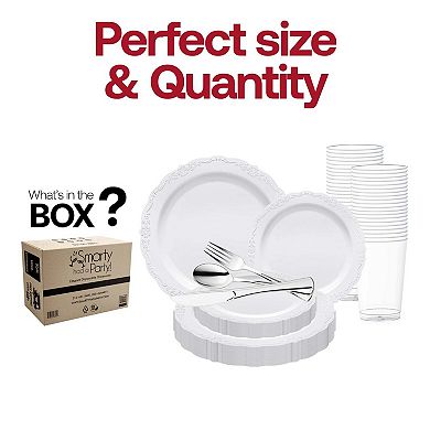Vintage Round Disposable Plastic Wedding Set - 30 Sets