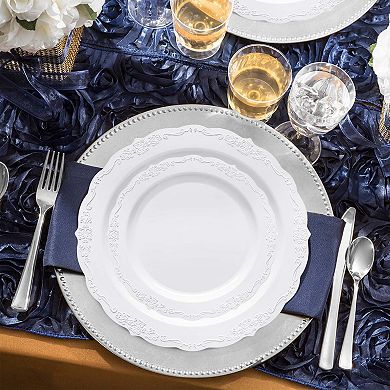 Vintage Round Disposable Plastic Wedding Set - 30 Sets