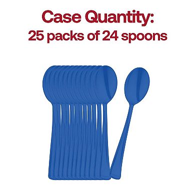 6.25" Disposable Plastic Party Spoons - 600 pcs
