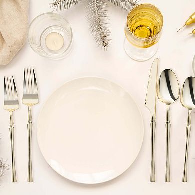 Shiny Gold Moderno Plastic Cutlery Set - For 40 Guests