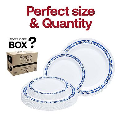 Royal Rim Round Disposable Plastic Dinnerware Set - 40 Sets