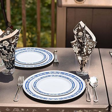 Royal Rim Round Disposable Plastic Dinnerware Set - 40 Sets