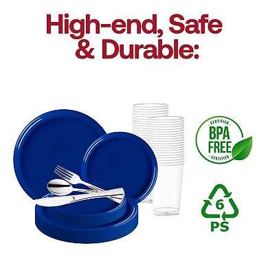 Flat Round Disposable Plastic Wedding Set - 30 Sets