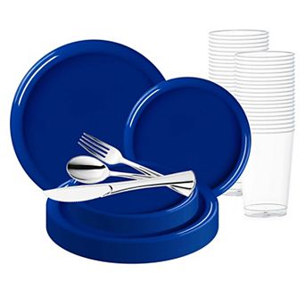 Flat Round Disposable Plastic Wedding Set - 30 Sets
