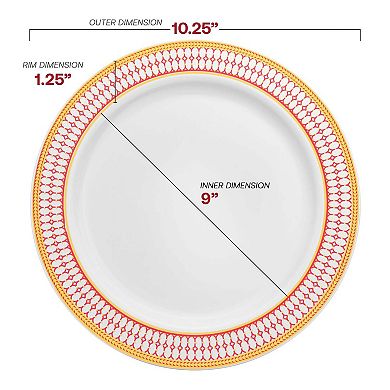 10.25" Disposable Plastic Dinner Plates - 120 pcs