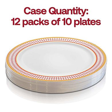 10.25" Disposable Plastic Dinner Plates - 120 pcs