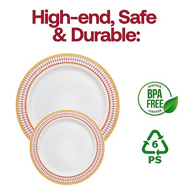 10.25" Disposable Plastic Dinner Plates - 120 pcs