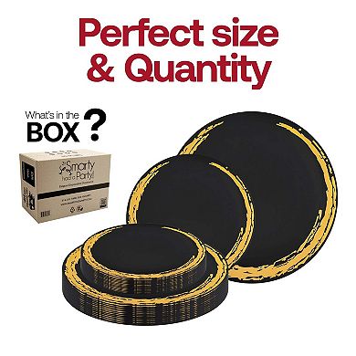 Elite Designer Disposable Dinnerware Duo Set for 40 Guests