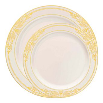 Elite Designer Disposable Dinnerware Duo Set for 40 Guests