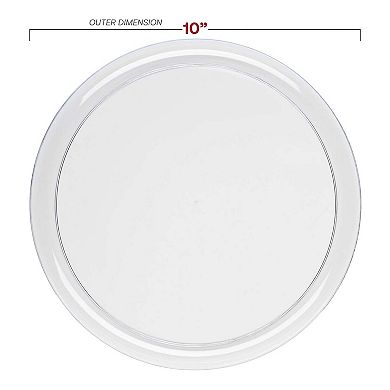 Flat Round Disposable Plastic Dinnerware Set - 40 Sets