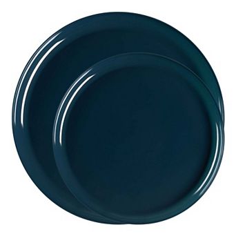 Flat Round Disposable Plastic Dinnerware Set - 40 Sets